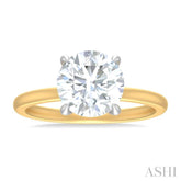 1/20 ctw Circular Shape Round Cut Diamond Semi Mount Engagement Ring in 14K Yellow and White Gold
